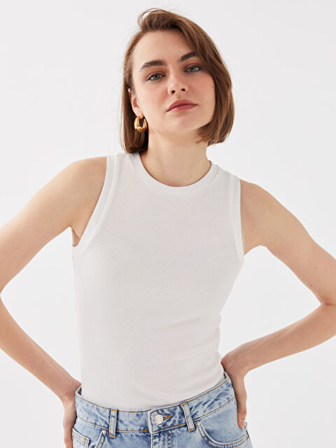 LCW Vision Women's Crew Neck Plain Crop Top - S3GC53Z8-R9J