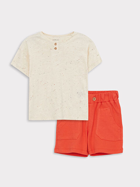 LCW baby Crew Neck Baby Boys T-Shirt and Shorts 2 Pack - S3GE39Z1-QVK