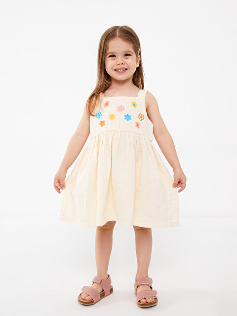 LCW baby Robe Bébé Fille Brodée à Col Carré - S3GE70Z1-FDP