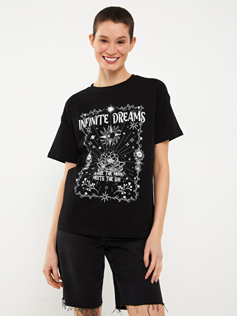 LCW Vision Crew Neck Printed Short Sleeve Women's T-Shirt - S3GH99Z8-HFF