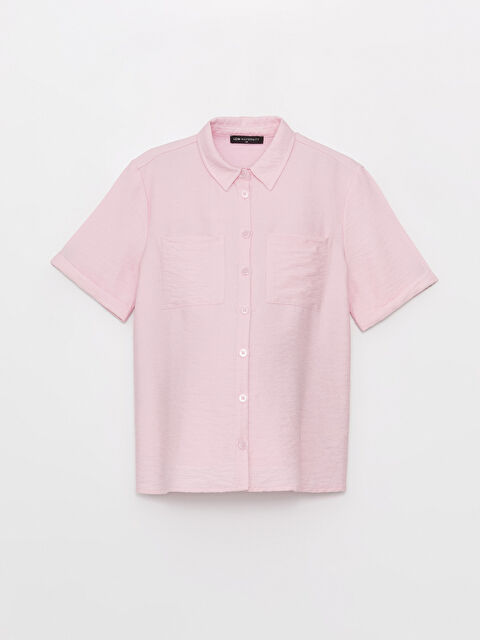 LCWAIKIKI Maternity Однотонная рубашка для беременных с коротким рукавом из ткани Добби - S3GI82Z8-FXK