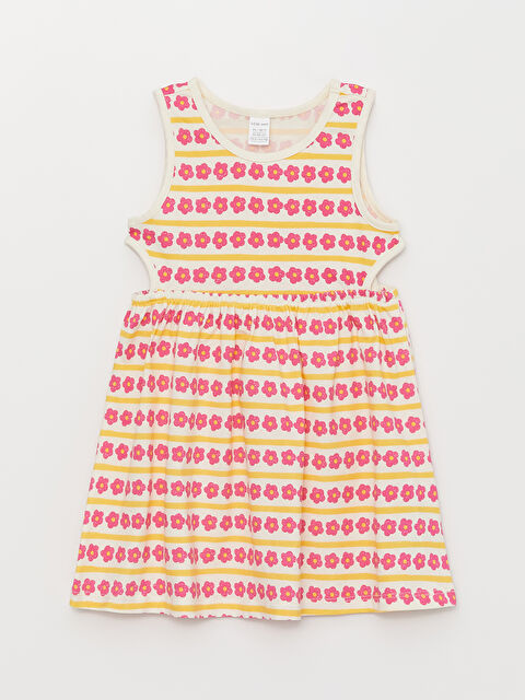 LCW baby Bisiklet Yaka Baskılı Kız Bebek Elbise - S3GJ03Z1-LKF