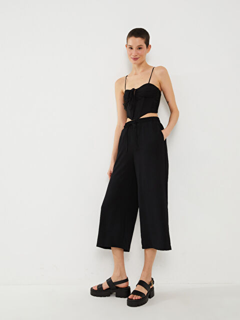 LCW Vision Elasticated Waist Loose Fit Women's Capri - S3GJ15Z8-RQN