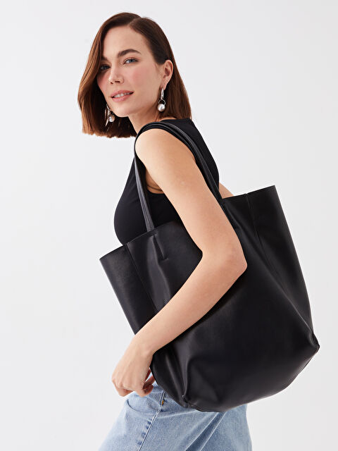 LCW ACCESSORIES Deri Görünümlü Kadın Tote Çanta - S3GK57Z8-HUC