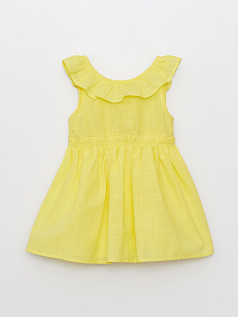 LCW baby Fırfırlı Kayık Yaka Basic Kız Bebek Elbise - S3GL60Z1-G5J