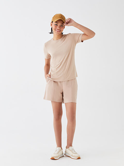 LCW Vision Beli Lastikli Rahat Kalıp Kadın Şort - S3GM72Z8-GJH