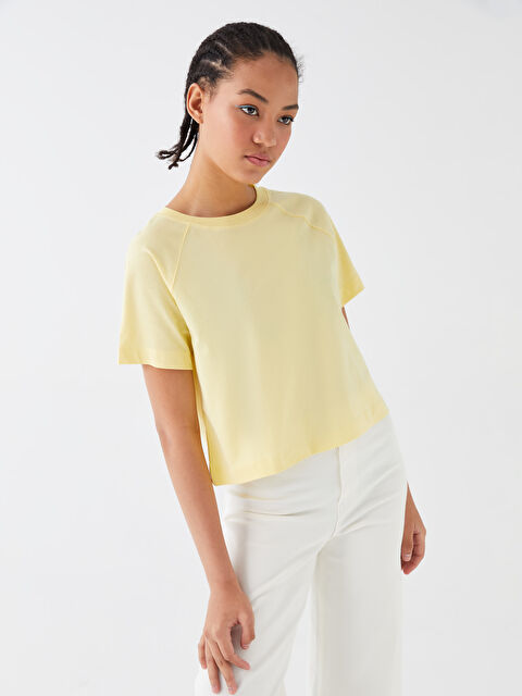 LCW Vision Crew Neck Plain Short Sleeve Women's T-Shirt - S3GO09Z8-FQJ