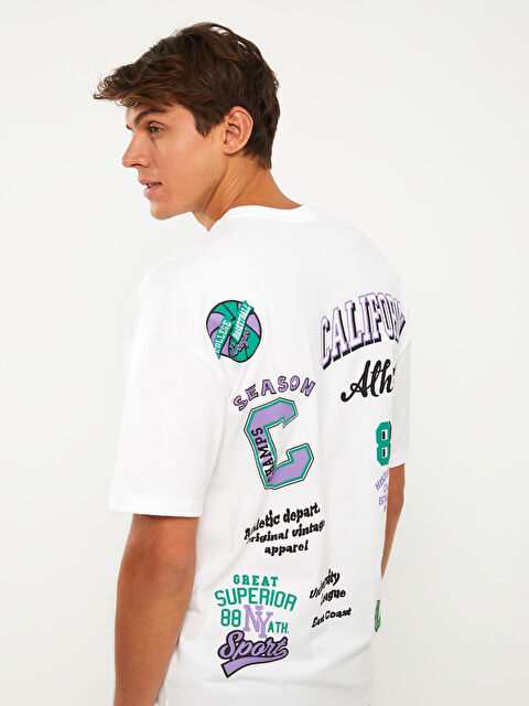 XSIDE Crew Neck Short Sleeve Printed Combed Cotton Men's T-shirt - S3GO65Z8-KE8