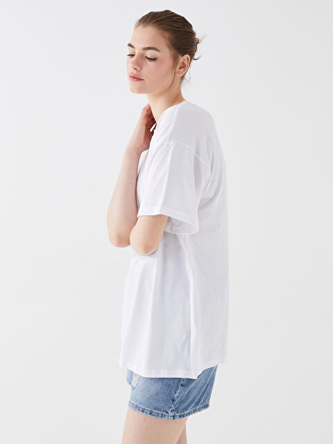 LCW Vision Crew Neck Plain Short Sleeve Oversize Women's T-Shirt - S3GP22Z8-Q6K