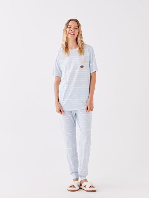 LCW DREAM Crew Neck Patterned Short Sleeve Women's Pyjamas Set - S3GQ32Z8-LQK