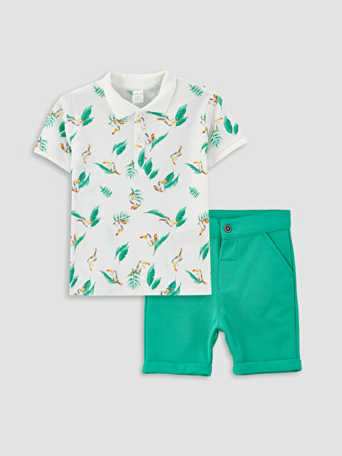 LCW baby Ensemble T-Shirt et Short Imprimé Bébé Garçon - S3GQ97Z1-LRA