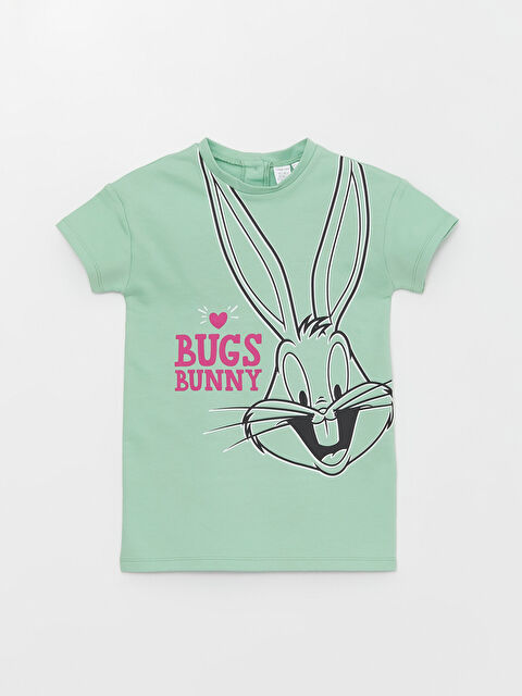 LCW baby Платье для малышек девочек с круглым вырезом, коротким рукавом и принтом Багз Банни - S3GR59Z1-FG0