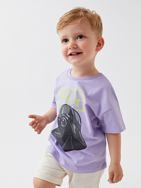 LCW baby Star Wars Printed Crew Neck Short Sleeve Baby Boy T-Shirt - S3GS65Z1-GES