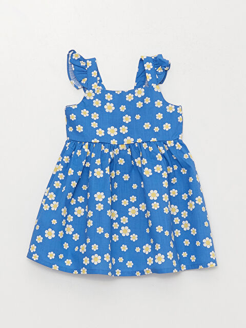 LCW baby فستان للبنات الرضع بنقشة وياقة مربعة - S3GS84Z1-LQQ