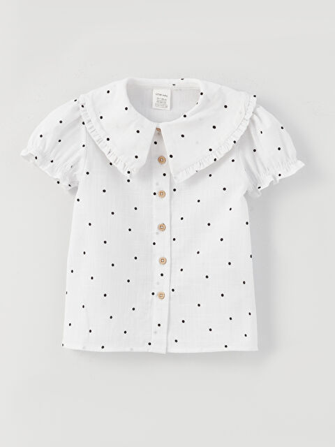 LCW baby Baby Collar Short Sleeve Printed Baby Girls' Shirt - S3GS94Z1-LU7