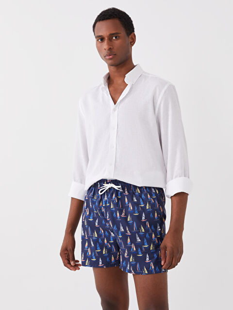 LCWAIKIKI Classic Short Patterned Men's Swimming Shorts - S3GT76Z8-LSJ