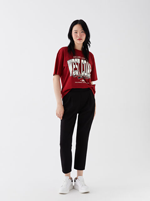 LCW Vision Elasticated Waist Relaxed Fit Women's Trousers - S3GV43Z8-CVL