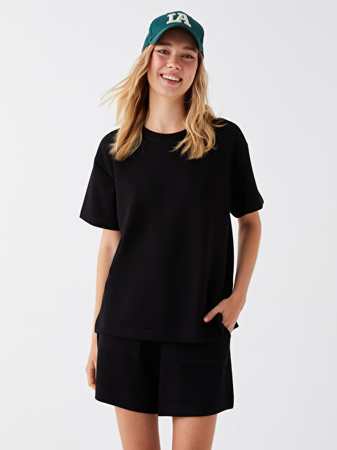 LCW Vision Crew Neck Plain Short Sleeve Women's T-Shirt - S3GV44Z8-CVL