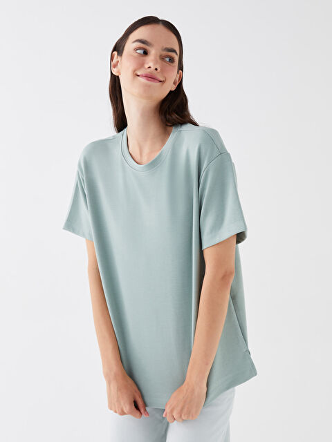 LCW Vision Crew Neck Plain Short Sleeve Women's T-Shirt - S3GV44Z8-GCS