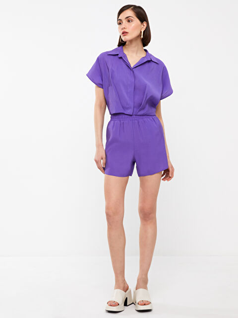 LCW Vision Kadın Beli Lastikli Düz Şort - S3H152Z8-Q11