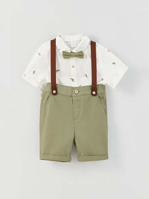 LCW baby Short Sleeve Patterned Baby Boy Set of 4 - S3H165Z1-LRA