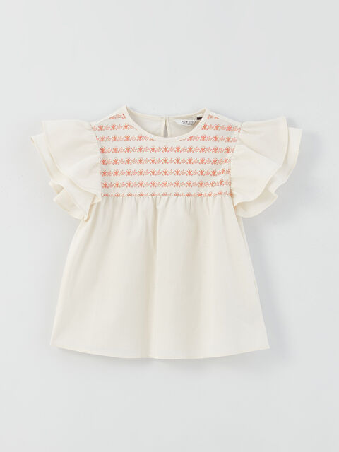 LCW Kids Blouse Fille à Manches Courtes Imprimée à Col Rond - S3H467Z4-KX0