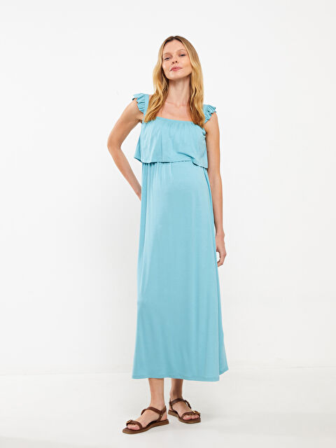 LCWAIKIKI Maternity U Yaka Düz Askılı Hamile Elbise - S3H781Z8-GFB