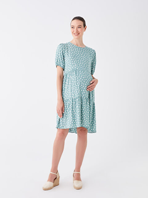 LCWAIKIKI Maternity Robe de maternité à motifs à manches courtes et col rond - S3H786Z8-LQQ