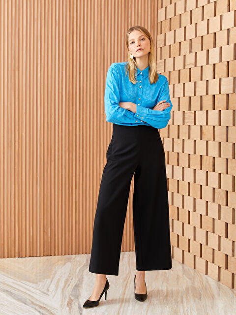 LCW Modest Comfortable Fit Women Palazzo Trousers - S3H856Z8-RQL