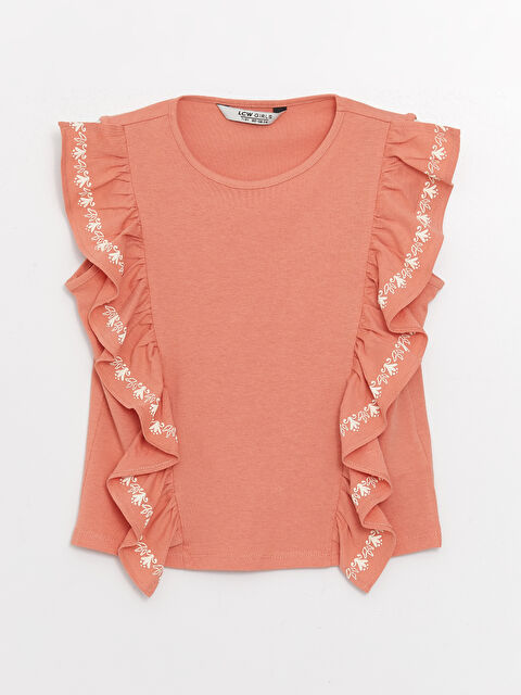 LCW Kids Майка с круглым вырезом и принтом для девочек - S3HB16Z4-GC5