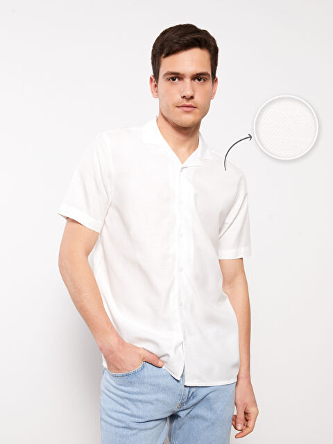 XSIDE Regular Fit Short Sleeve Poplin Men's Shirt - S3HB86Z8-V33
