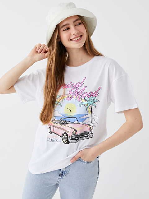 LCW Vision Crew Neck Printed Short Sleeve Women's T-Shirt - S3HC36Z8-Q6K