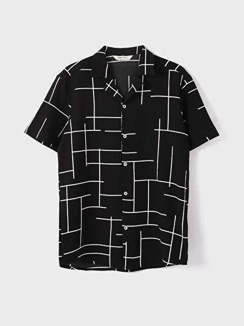 LCW Vision قميص رجالي بأكمام قصيرة وقصة عادية ونقشة - S3HC88Z8-CVL