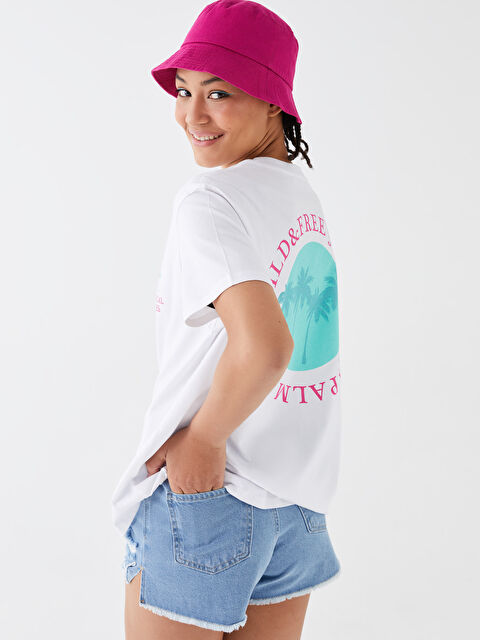 LCW Vision Crew Neck Printed Short Sleeve Women's T-Shirt - S3HD17Z8-Q6K