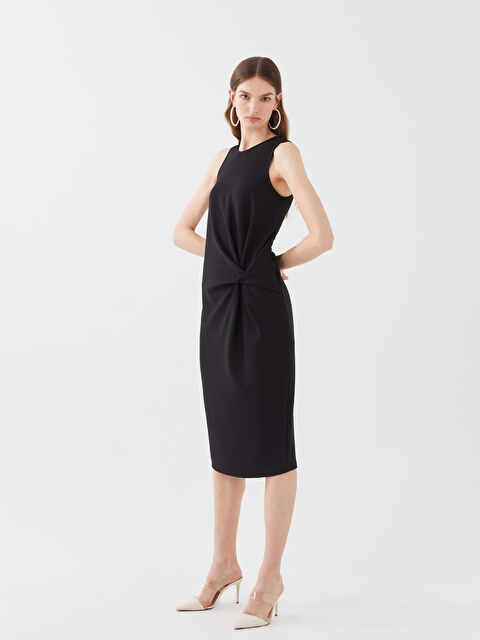 LCW Vision Crew Neck Gather Detailed Women's Evening Dress - S3HD79Z8-CVL