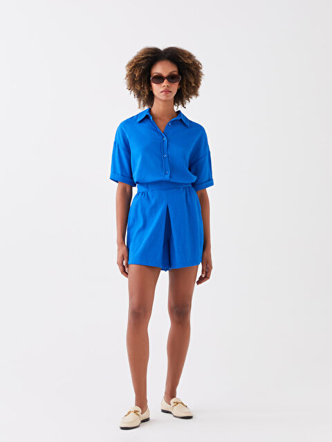 LCW Vision Kadın Beli Lastikli Düz Şort - S3HD99Z8-HGU