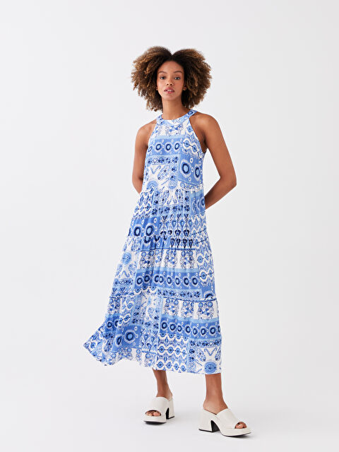 LCW Vision Halter Yaka Desenli Elbise - S3HE05Z8-LQQ