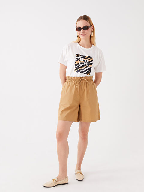 LCWAIKIKI Basic Beli Lastikli Rahat Kalıp Kadın Şort