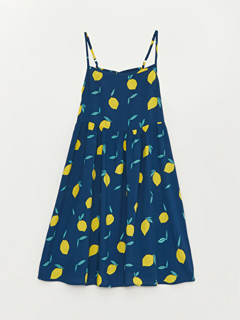 LCW Kids فستان بناتي بحمالات منقوش بياقة مربعة - S3HG21Z4-LSJ