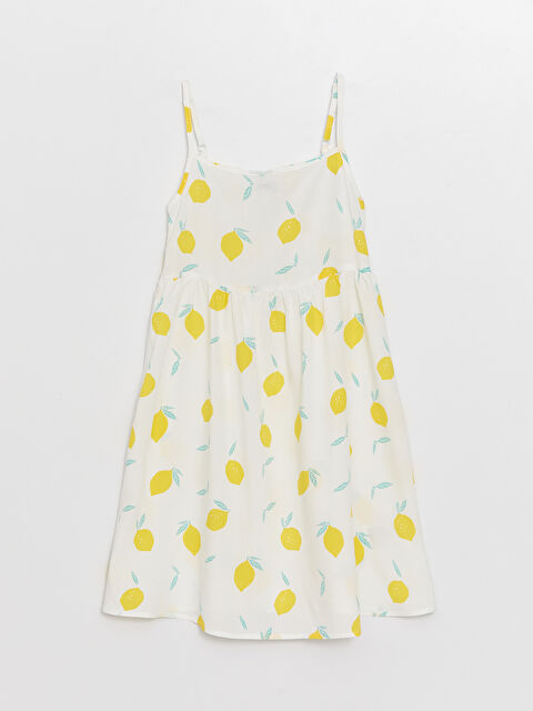 LCW Kids Square Neck Patterned Strappy Girl Dress - S3HG21Z4-LU8