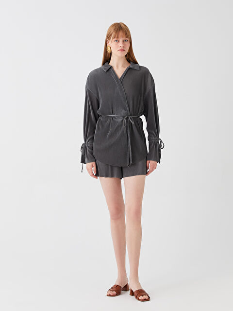 LCW Vision Kadın Beli Lastikli Rahat Kalıp Düz Şort - S3HH87Z8-JYN