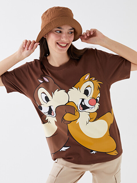 LCW Vision Crew Neck Chip'n Dale Printed Short-Sleeve Oversized