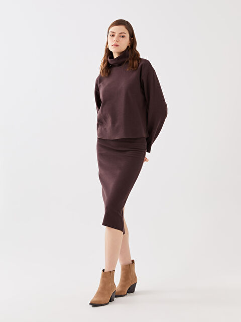 LCW Vision Kadın Dar Kalıp Yırtmaç Detaylı Etek - S3HM36Z8-HFD