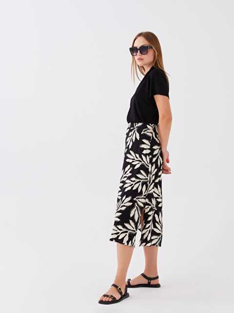 LCWAIKIKI Classic Beli Lastikli Desenli A Kesim Kadın Etek - S3HN56Z8-LQJ