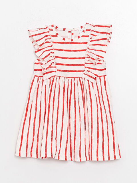 LCW baby Сәби қыздарға арналған жолақты дөңгелек жағалы көйлек - S3HN61Z1-E48