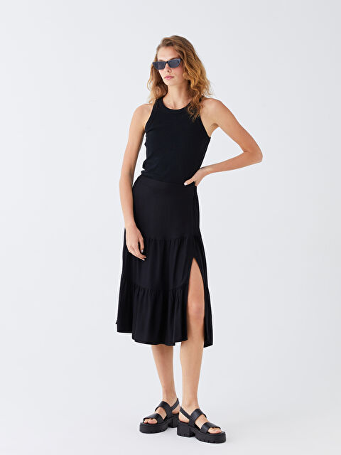 XSIDE جيبة سادة بخصر مرن للسيدات - S3HP83Z8-CVL