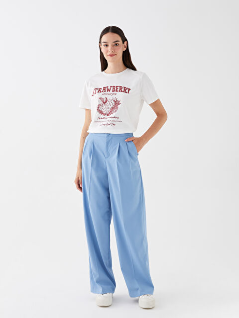 LCW Vision Elasticated Waist Relaxed Fit Women's Trousers - S3HR47Z8-QZD