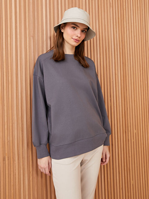 LCW Modest Sweat-shirt Oversize à Col Rond pour Femmes - S3HS54Z8-V3U