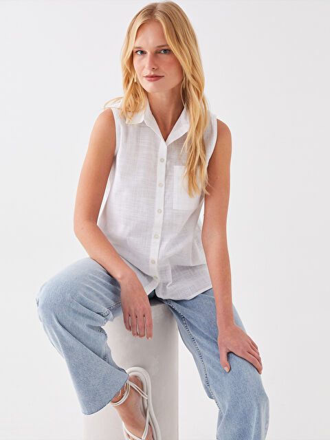 LCWAIKIKI Classic Plain Cotton Women's Shirt - S3HS63Z8-FEW