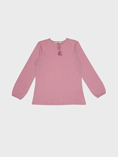 LCW Grace Tie Neck Plain Long Sleeve Women's Blouse - S3HV89Z8-GDD